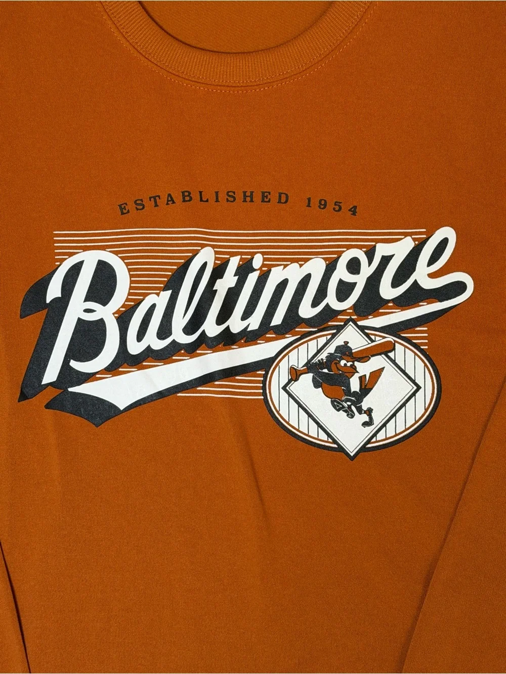 Baltimore Orioles SGA Orange Crewneck Sweatshirt - Size Medium